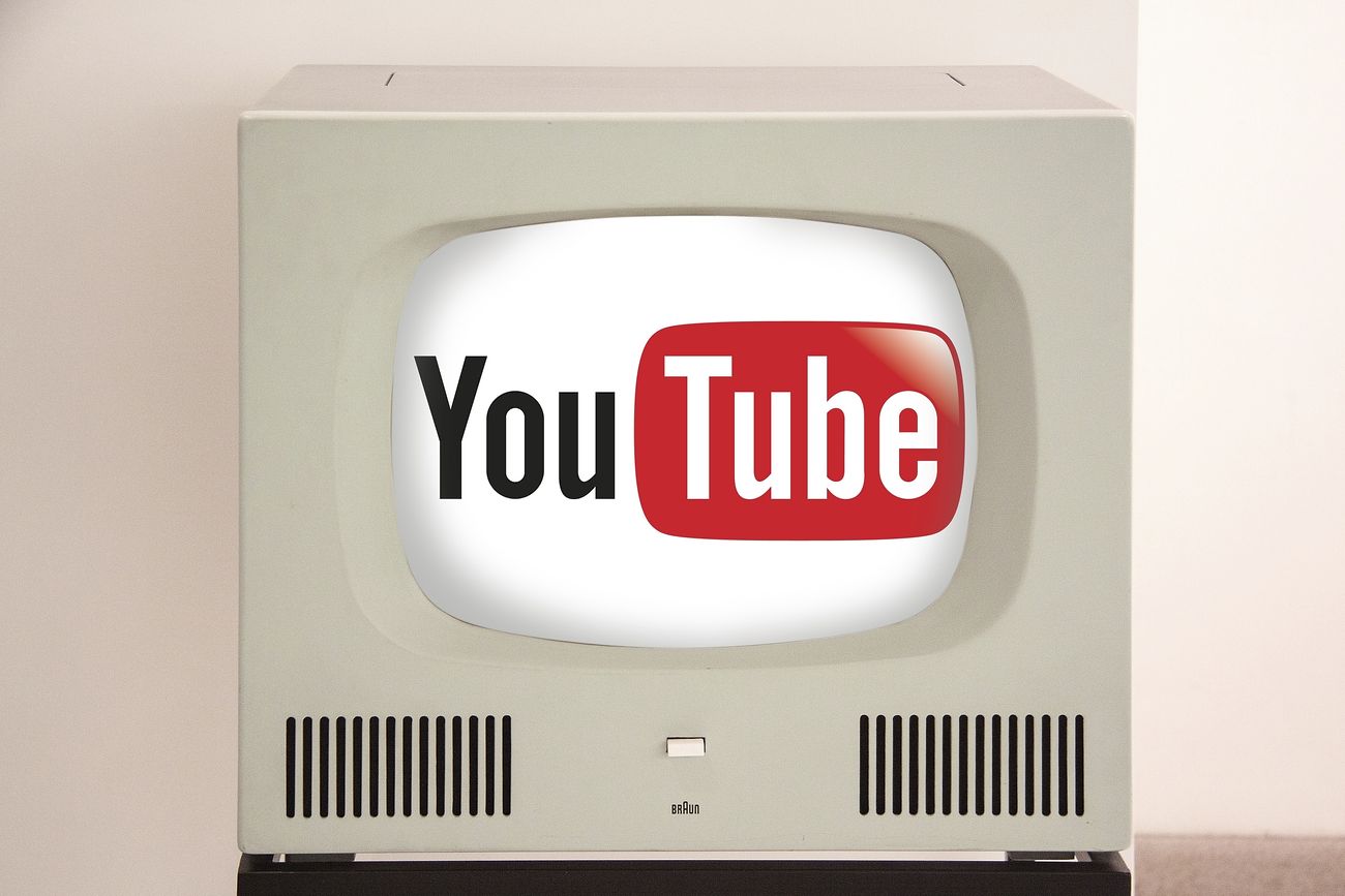 YouTube logo on a vintage